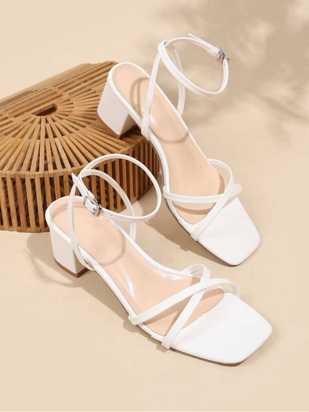 Crossover Strap Chunky Heeled Ankle Strap Sandals size EUR 41- 9.5